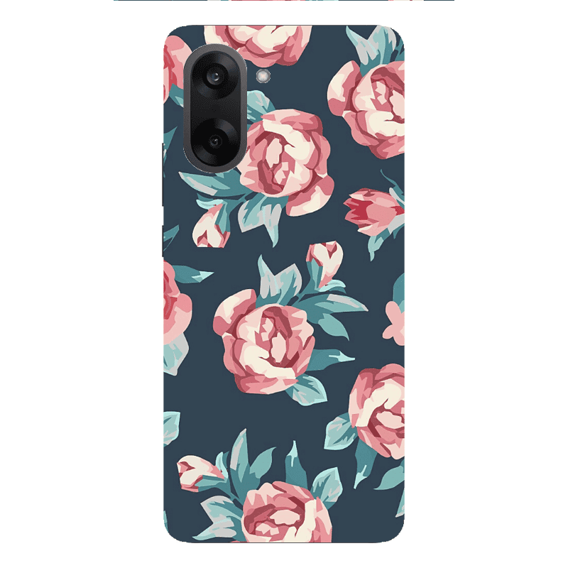 Oneplus Nord CE 5 Purple roses Transparent Silicone TPU Θήκη